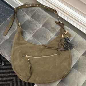 Aldo Olive Green Hobo Bag with Tassel